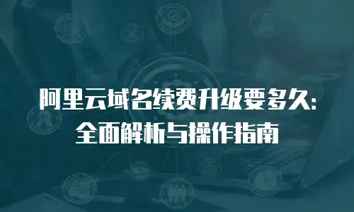 阿里云域名续费升级要多久：全面解析与操作指南
