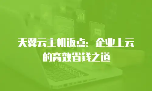天翼云主机返点：企业上云的高效省钱之道