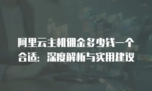 阿里云主机佣金多少钱一个合适：深度解析与实用建议