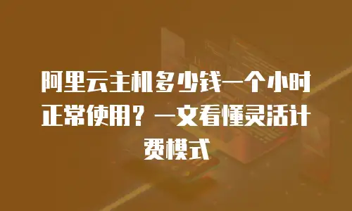 阿里云主机多少钱一个小时正常使用？一文看懂灵活计费模式