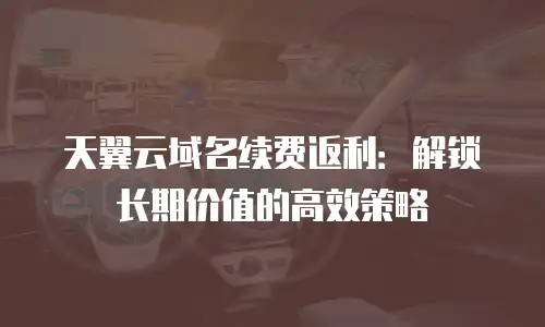 天翼云域名续费返利：解锁长期价值的高效策略