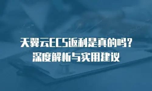 天翼云ECS返利是真的吗？深度解析与实用建议
