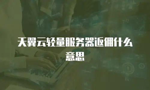 天翼云轻量服务器返佣什么意思