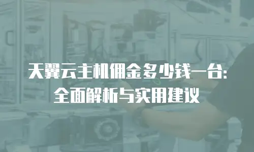天翼云主机佣金多少钱一台：全面解析与实用建议