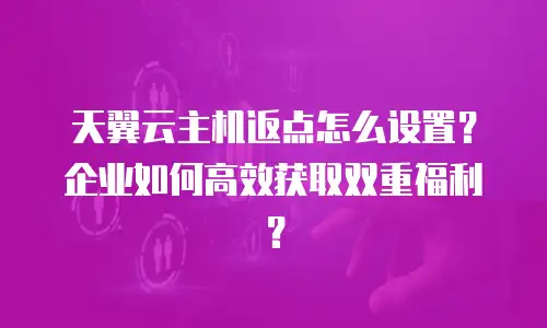 天翼云主机返点怎么设置？企业如何高效获取双重福利？