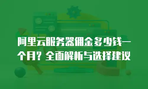 阿里云服务器佣金多少钱一个月？全面解析与选择建议