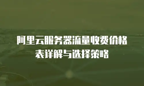 阿里云服务器流量收费价格表详解与选择策略