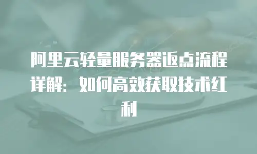 阿里云轻量服务器返点流程详解：如何高效获取技术红利