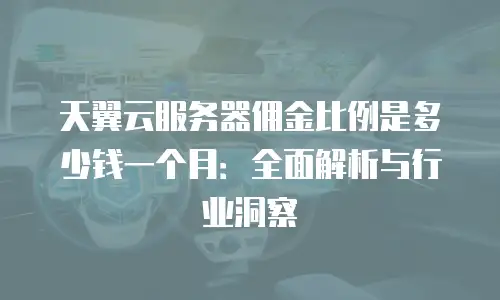 天翼云服务器佣金比例是多少钱一个月：全面解析与行业洞察