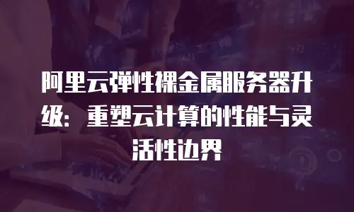 阿里云弹性裸金属服务器升级：重塑云计算的性能与灵活性边界