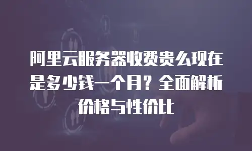阿里云服务器收费贵么现在是多少钱一个月？全面解析价格与性价比