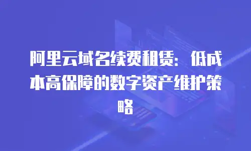 阿里云域名续费租赁：低成本高保障的数字资产维护策略