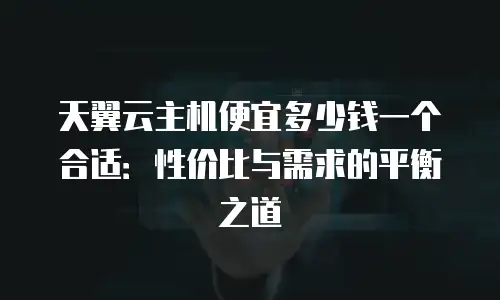 天翼云主机便宜多少钱一个合适：性价比与需求的平衡之道