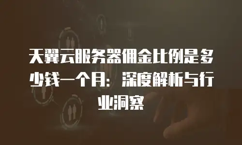 天翼云服务器佣金比例是多少钱一个月：深度解析与行业洞察