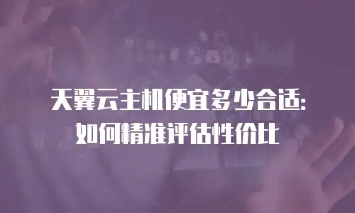 天翼云主机便宜多少合适：如何精准评估性价比
