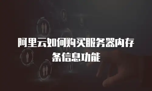 阿里云如何购买服务器内存条信息功能