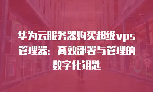 华为云服务器购买超级vps管理器：高效部署与管理的数字化钥匙