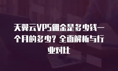 天翼云VPS佣金是多少钱一个月的多少？全面解析与行业对比
