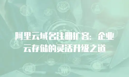 阿里云域名注册扩容：企业云存储的灵活升级之道