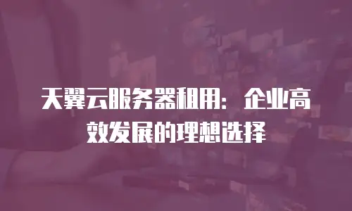 天翼云服务器租用：企业高效发展的理想选择