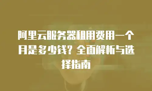 阿里云服务器租用费用一个月是多少钱？全面解析与选择指南
