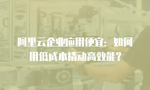 阿里云企业应用便宜：如何用低成本撬动高效能？