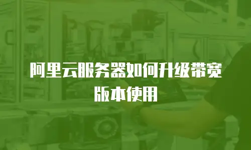 阿里云服务器如何升级带宽版本使用