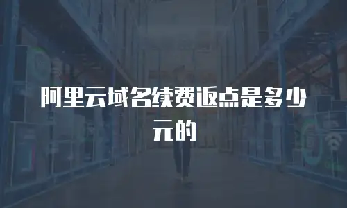 阿里云域名续费返点是多少元的