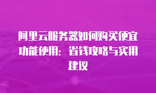 阿里云服务器如何购买便宜功能使用：省钱攻略与实用建议