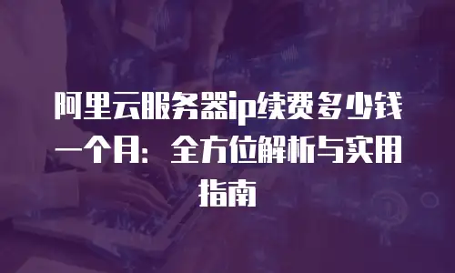 阿里云服务器ip续费多少钱一个月：全方位解析与实用指南
