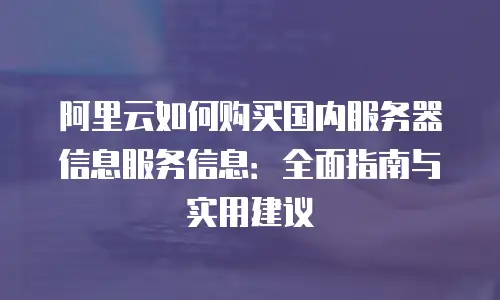 阿里云如何购买国内服务器信息服务信息：全面指南与实用建议