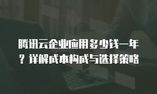 腾讯云企业应用多少钱一年？详解成本构成与选择策略