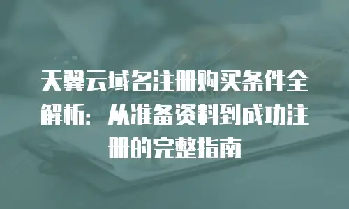 天翼云域名注册购买条件全解析：从准备资料到成功注册的完整指南