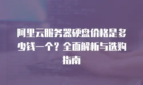 阿里云服务器硬盘价格是多少钱一个？全面解析与选购指南