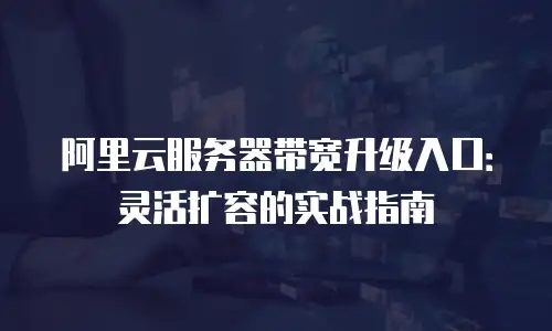 阿里云服务器带宽升级入口：灵活扩容的实战指南