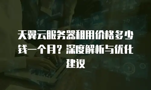 天翼云服务器租用价格多少钱一个月？深度解析与优化建议