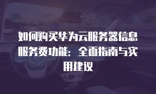 如何购买华为云服务器信息服务费功能：全面指南与实用建议
