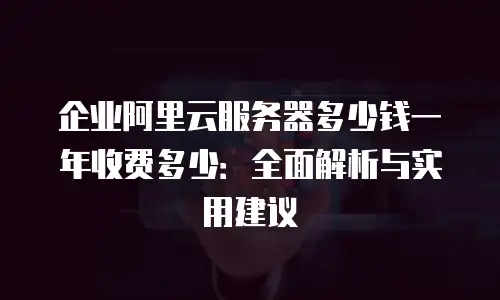 企业阿里云服务器多少钱一年收费多少：全面解析与实用建议