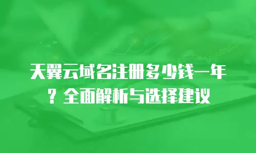 天翼云域名注册多少钱一年？全面解析与选择建议