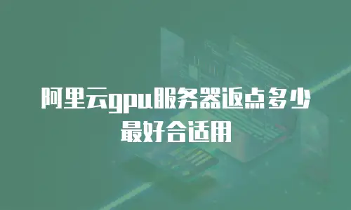 阿里云gpu服务器返点多少最好合适用