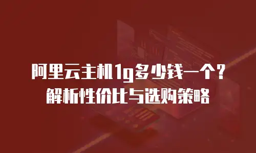 阿里云主机1g多少钱一个？解析性价比与选购策略