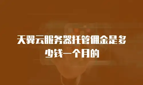 天翼云服务器托管佣金是多少钱一个月的