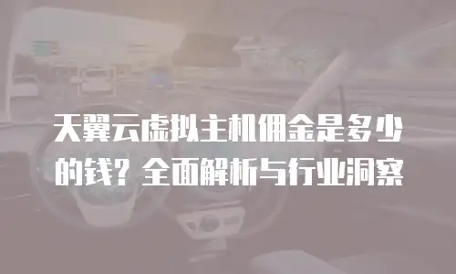 天翼云虚拟主机佣金是多少的钱？全面解析与行业洞察