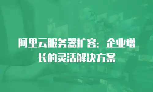 阿里云服务器扩容：企业增长的灵活解决方案