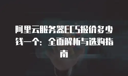 阿里云服务器ECS报价多少钱一个：全面解析与选购指南