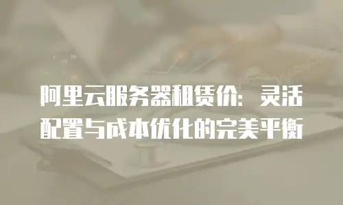 阿里云服务器租赁价：灵活配置与成本优化的完美平衡