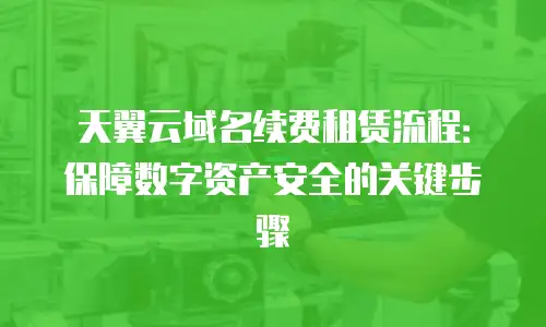 天翼云域名续费租赁流程：保障数字资产安全的关键步骤