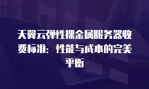 天翼云弹性裸金属服务器收费标准：性能与成本的完美平衡