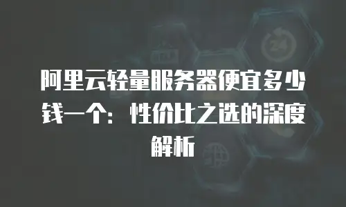 阿里云轻量服务器便宜多少钱一个：性价比之选的深度解析