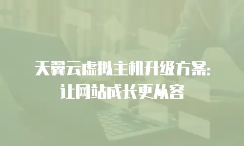 天翼云虚拟主机升级方案：让网站成长更从容